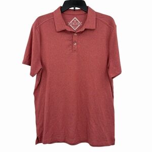 Burlebo Polo Shirt Mens Size M Red Maroon Performance Short Sleeve Embroidered